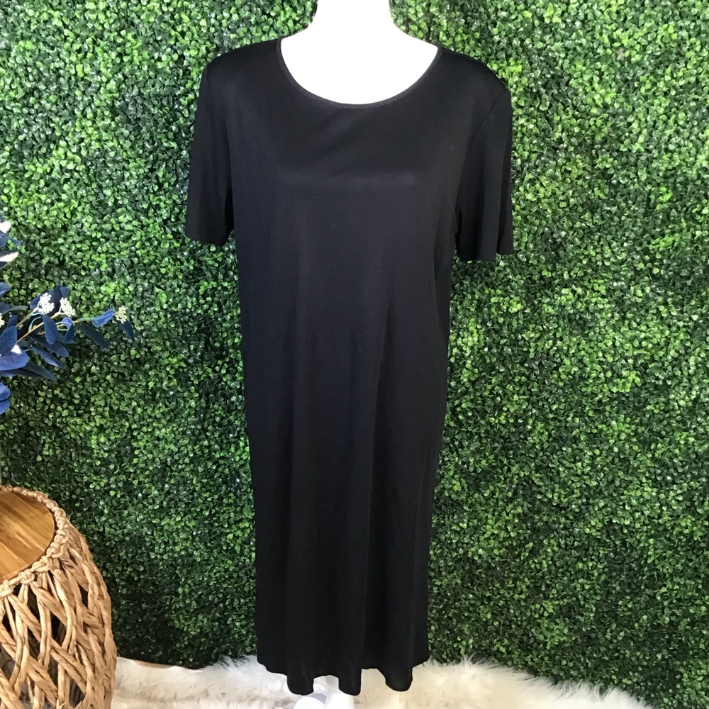 Exclusively‎ Misook Classic Black  maxi  Dress EUC